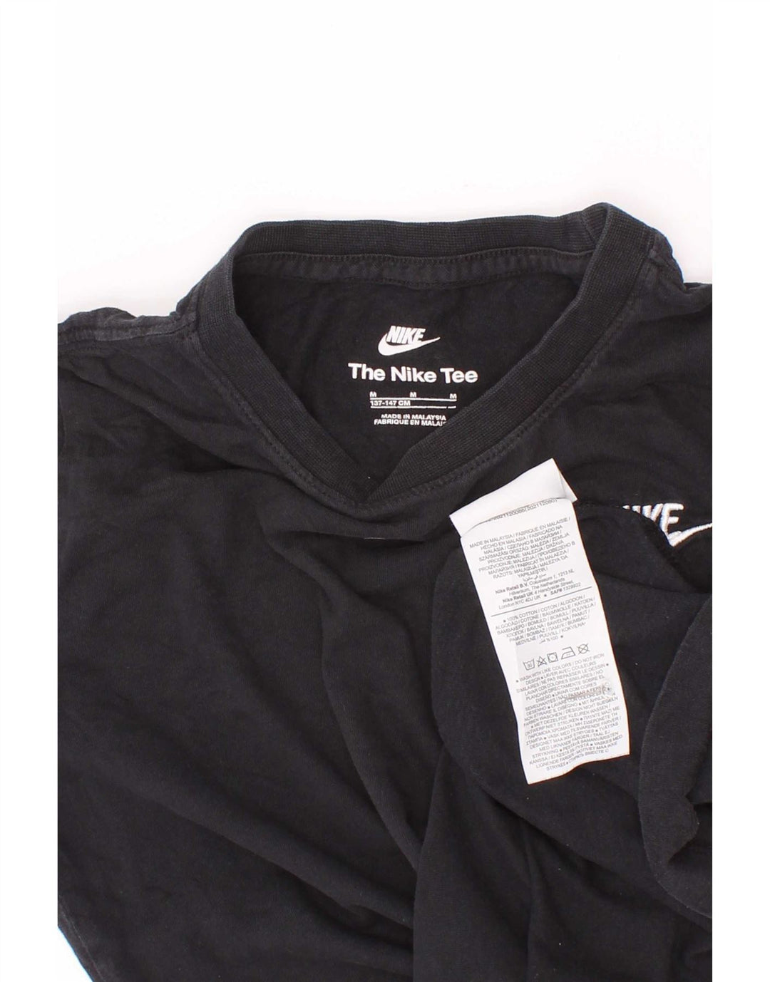 Nike T-Shirt Garçon 10-11 Ans Coton Noir Moyen