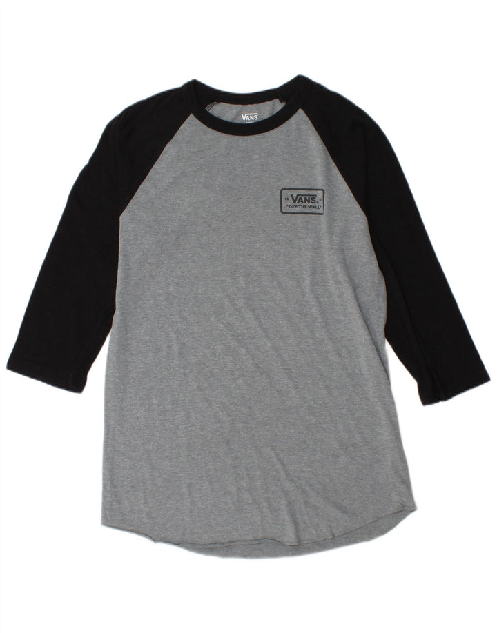 Vans Haut graphique à manches 3/4 pour hommes, petit coton gris