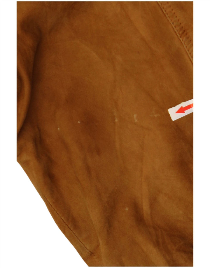 FABIO D Veste Bomber en Daim pour Homme UK 40 Grand Cuir Beige