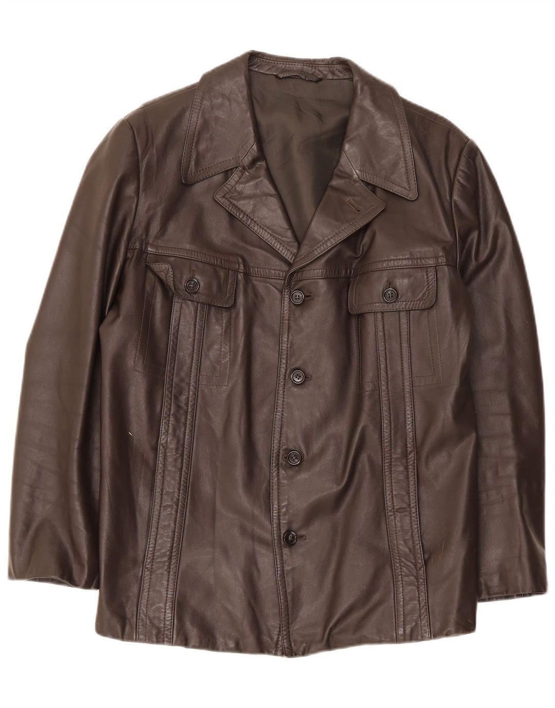 veste en cuir homme vintage UK 38 Brun moyen