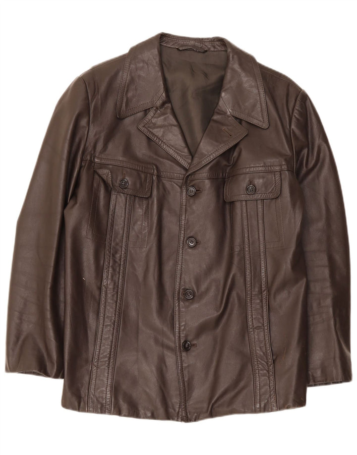 veste en cuir homme vintage UK 38 Brun moyen