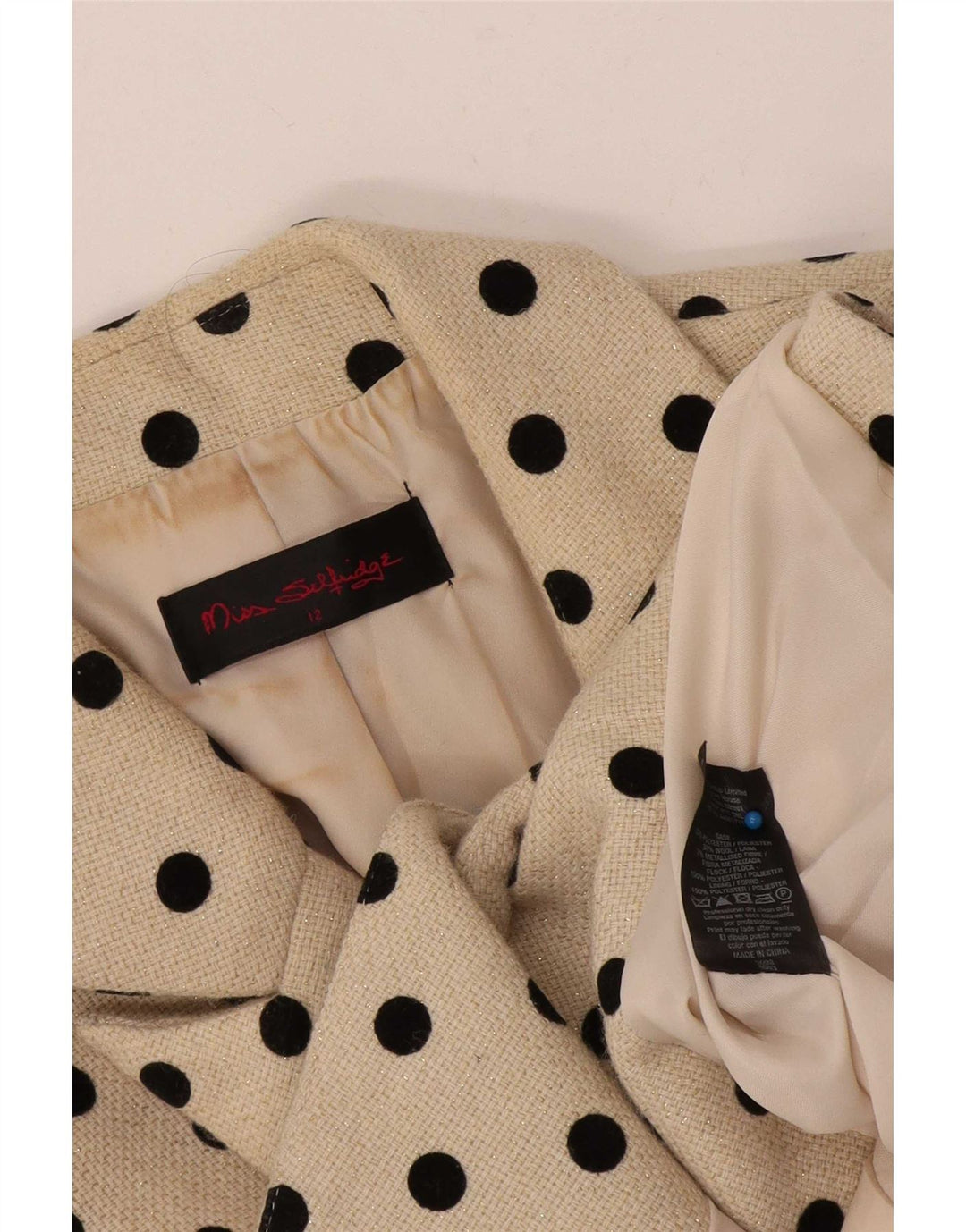 Miss Selfridge Veste blazer courte à 1 bouton pour femme UK 12 Beige moyen