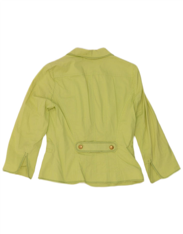 Luisa Spagnoli Veste blazer à manches 3/4 pour femme 4 boutons IT 42 Vert moyen