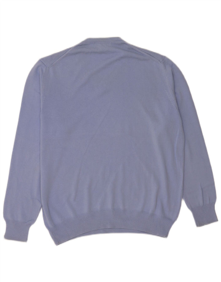 Zara Pull col V pour hommes, grand, bleu