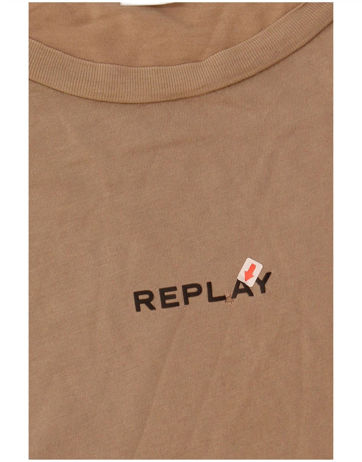 Replay T-Shirt Homme Haut Large Coton Beige