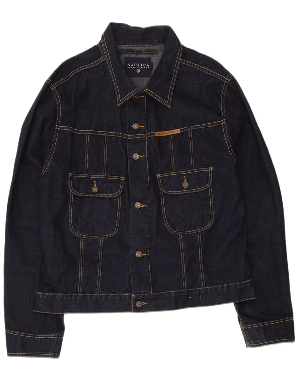 Nautica Mens Denim Jacket UK 42 XL Navy Blue Cotton