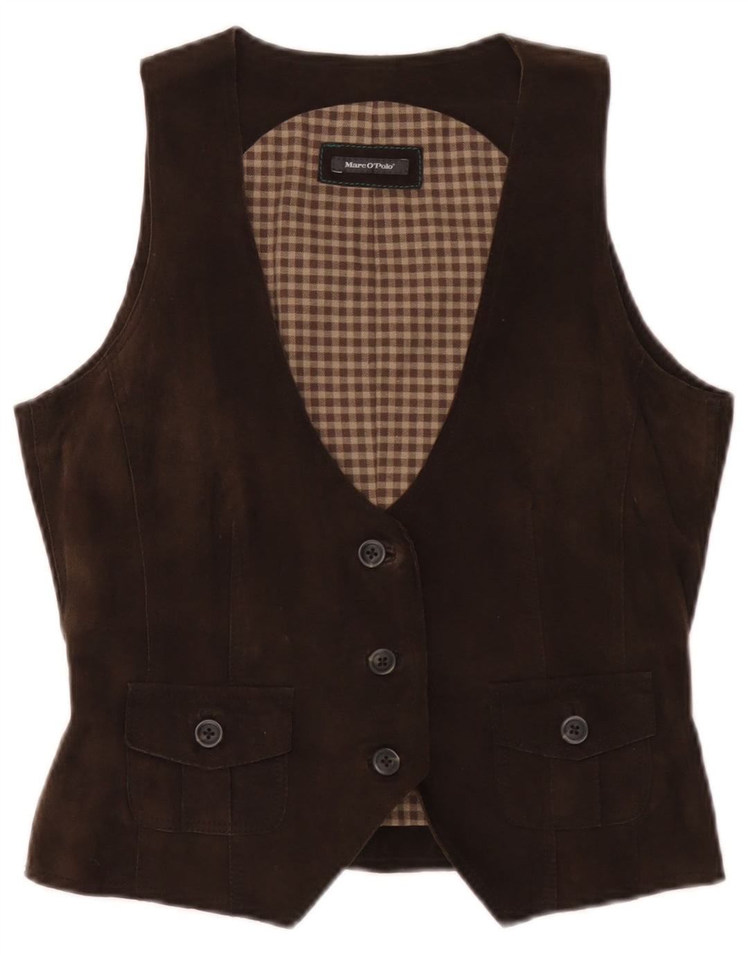 Marc O'Polo Gilet en daim pour femme EU 38 Cuir marron moyen