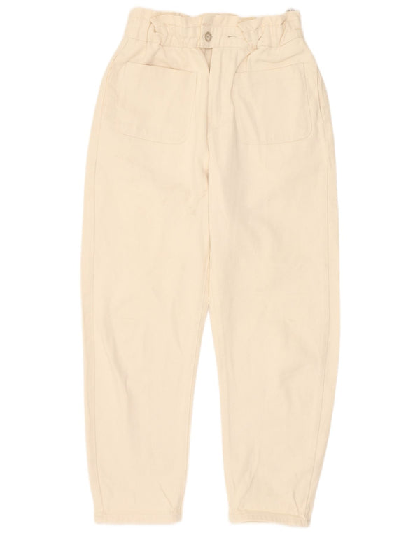 Zara Jean fuselé taille haute pour femme EU 36 XS W26 L25 Coton beige