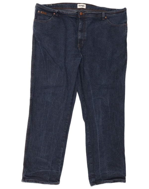 Wrangler Mens Texas Straight Jeans W46 L32 Bleu Coton
