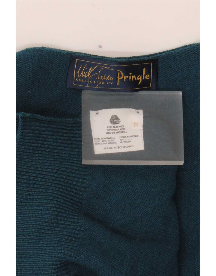 Pringle Pull Col Rond Homme Vert Moyen Laine Vierge