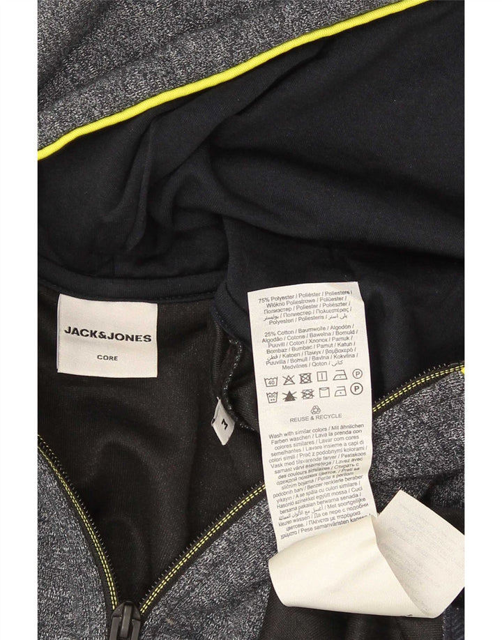 Jack & Jones Pull à Capuche Zippé Homme Gris Moyen Moucheté Coton