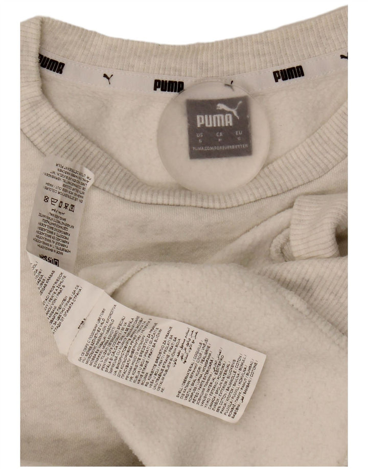 Puma Sweat-shirt surdimensionné graphique pour femme UK 10 Petit coton gris