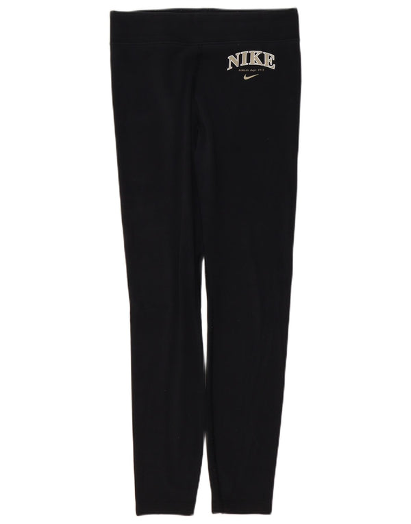 NIKE Leggings graphiques pour femmes UK 14 coton noir moyen