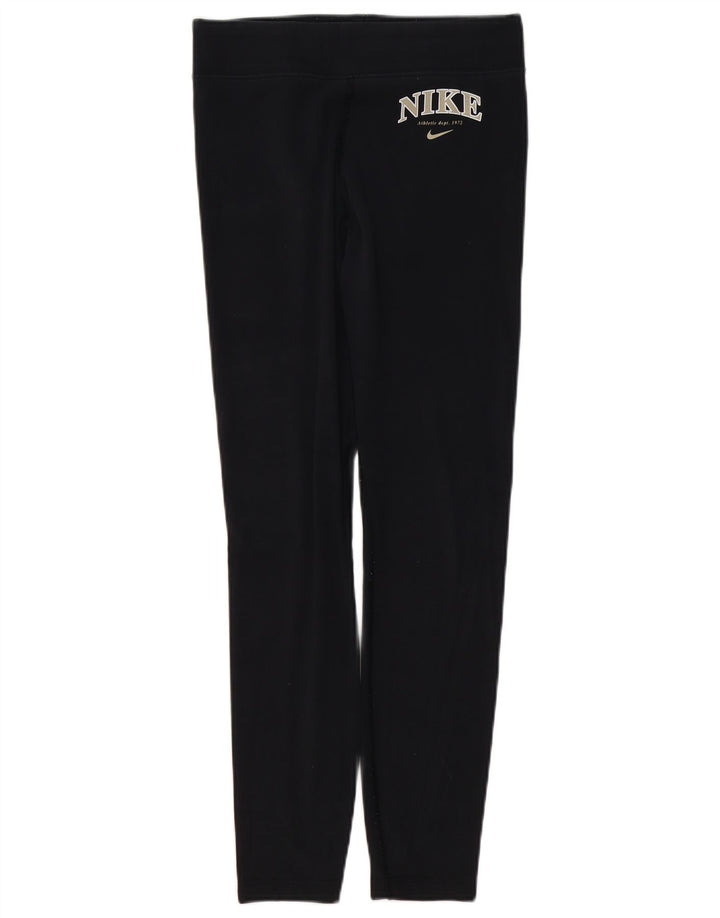 NIKE Leggings graphiques pour femmes UK 14 coton noir moyen