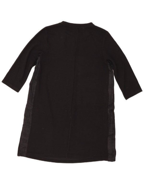 Zara Robe droite à manches 3/4 pour femme UK 14 Large Noir