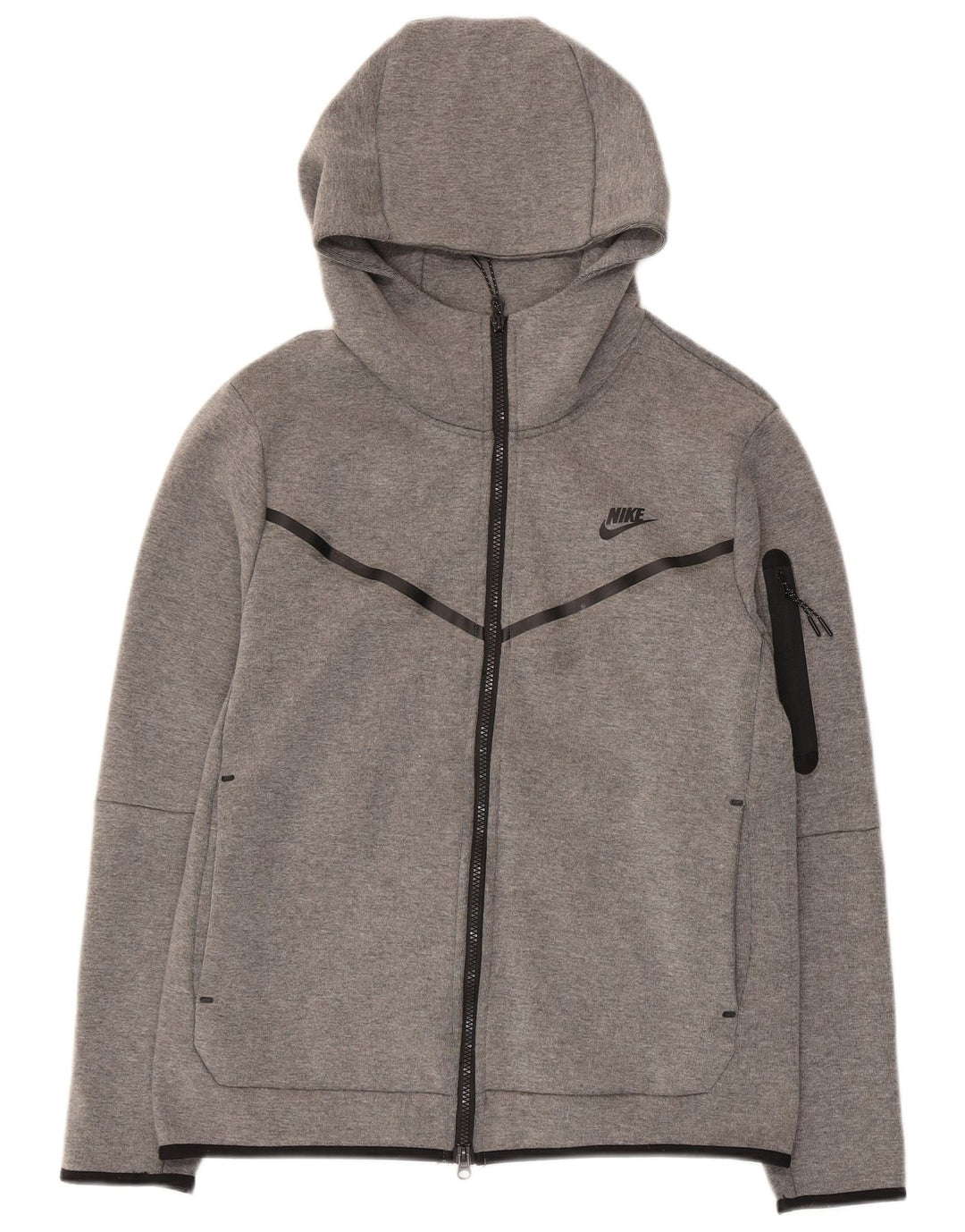 Nike Pull à capuche zippé en coton gris moyen pour homme