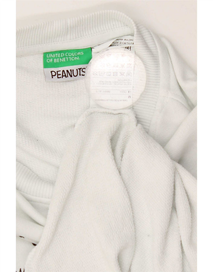 Benetton Sweat-Shirt Graphique Peanuts Homme Blanc Moyen Colorblock