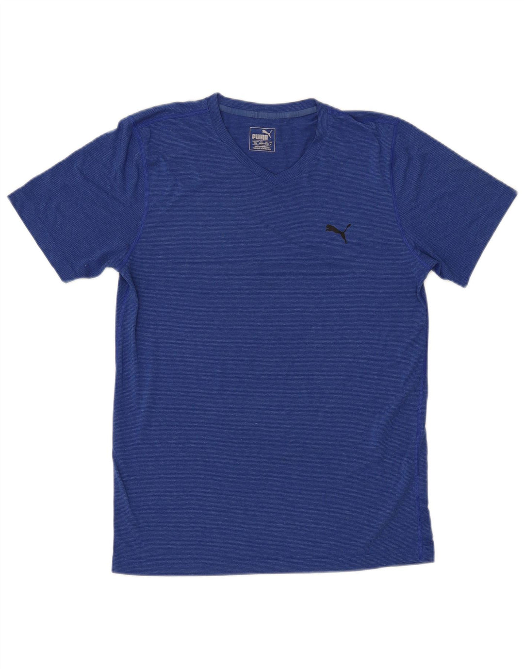 PUMA T-Shirt Homme Bleu Moyen Fines Rayures Polyester