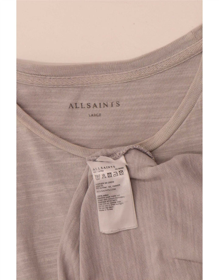 All Saints T-Shirt Homme Haut Large Gris Moucheté Coton