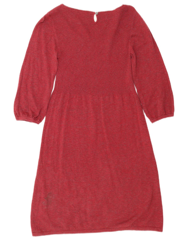 Fat Face Robe pull à manches 3/4 pour femme UK 10 Petit coton rouge