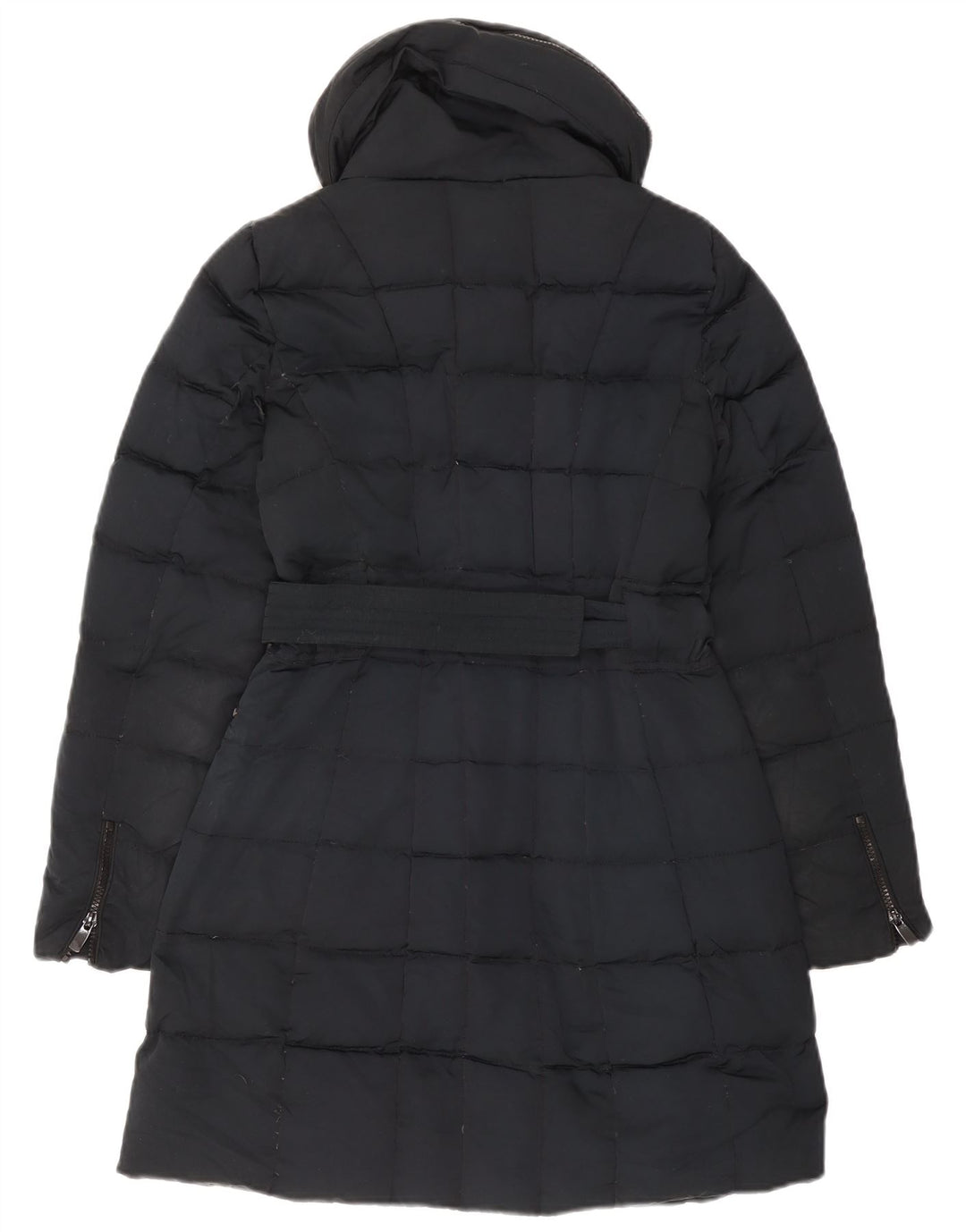 Zara Manteau matelassé à capuche pour femme UK 10 Small Bleu marine