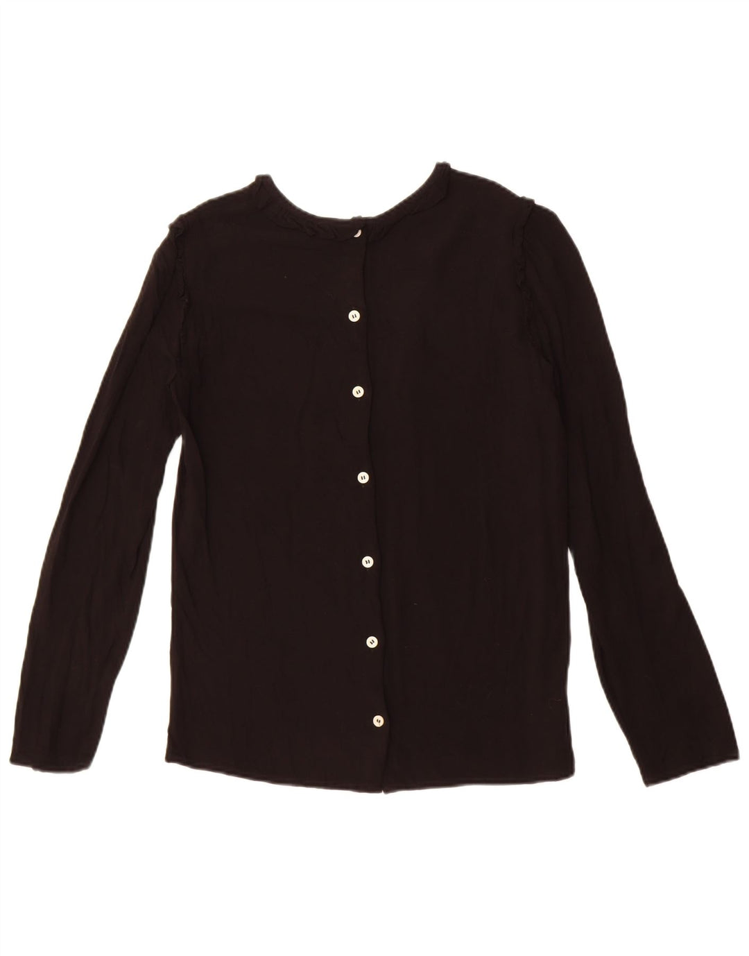 Benetton Chemise Chemisier UK 12 Medium Noir Femme