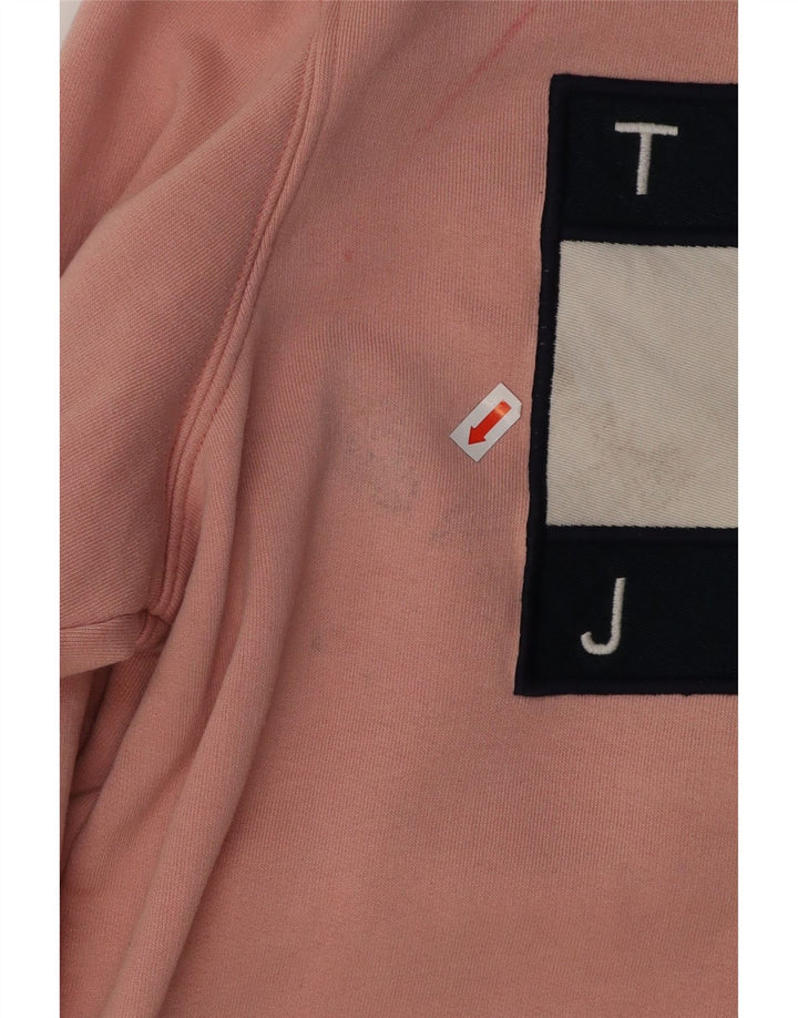 TOMMY HILFIGER Sweat-shirt graphique pour femme UK 14 Coton rose moyen