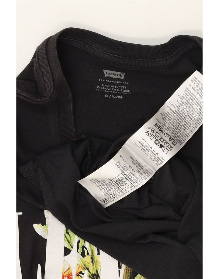 Levi's T-Shirt Graphique Top XL Homme Noir Coton