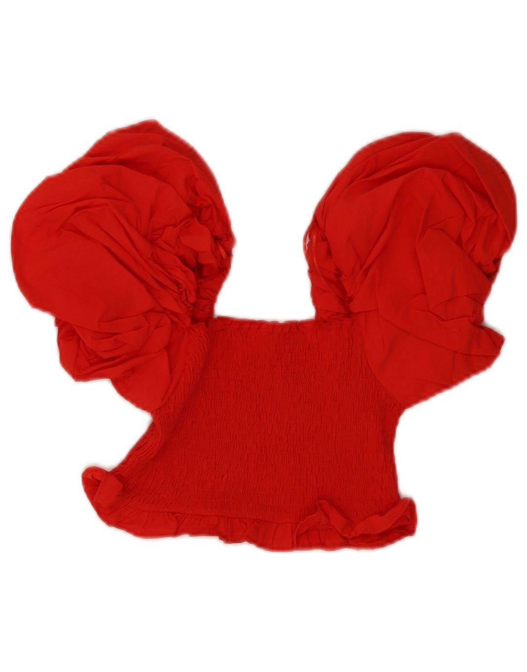 Zara Femmes Hors Épaule Crop Top UK 8 Petit Rouge