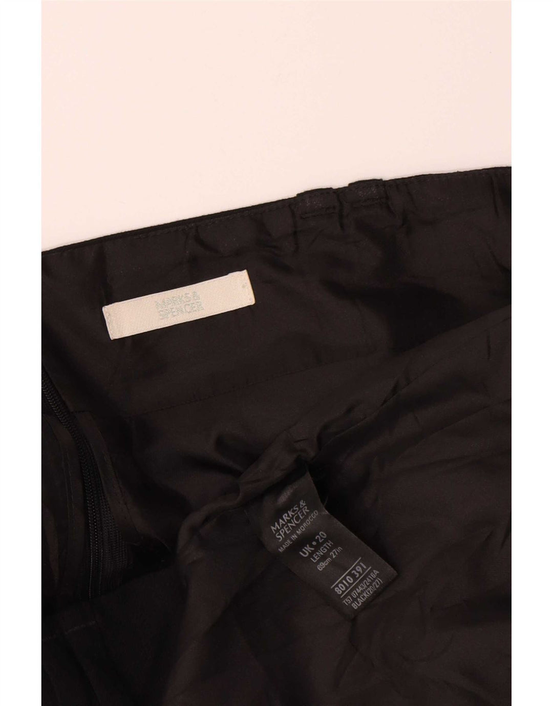 Marks & Spencer Jupe crayon femme UK 20 2XL W40 Noir Polyester