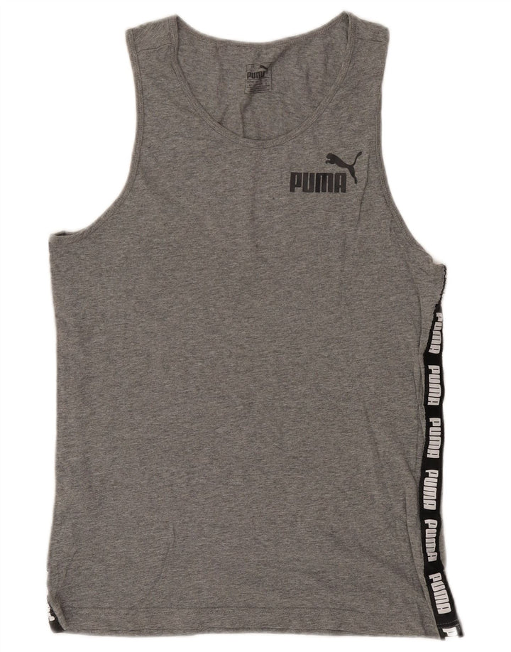 Puma Débardeur Graphic Homme Petit Gris Colorblock Cotton