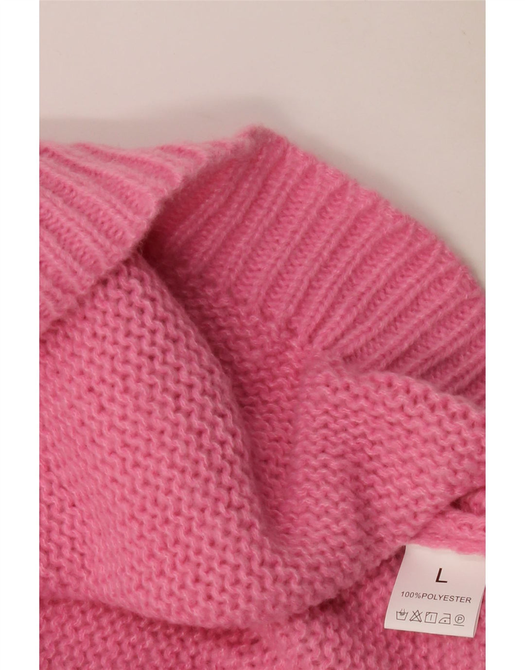 VINTAGE Femmes Surdimensionné Col Bateau Pull Pull UK 16 Grand Rose