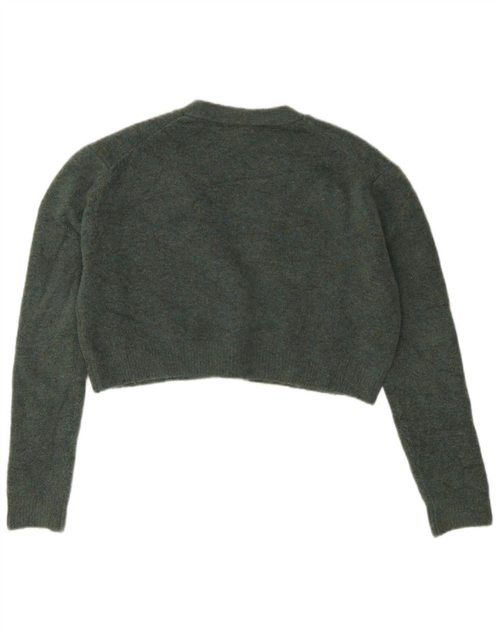 Zara Womens Crop Oversize Cardigan Pull UK 10 Petit Vert