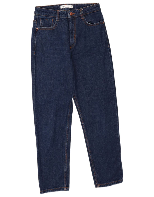Zara Jean fuselé taille haute pour femme EU 38 Small W28 L27 Bleu Coton