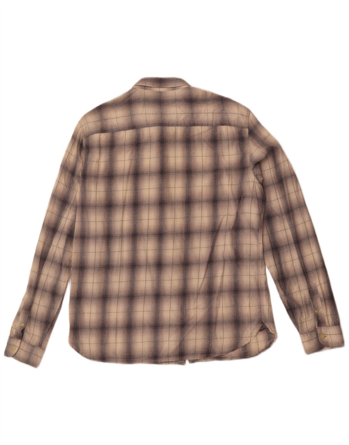 All Saints Chemise En Flanelle Grand Carreau Beige Coton Homme