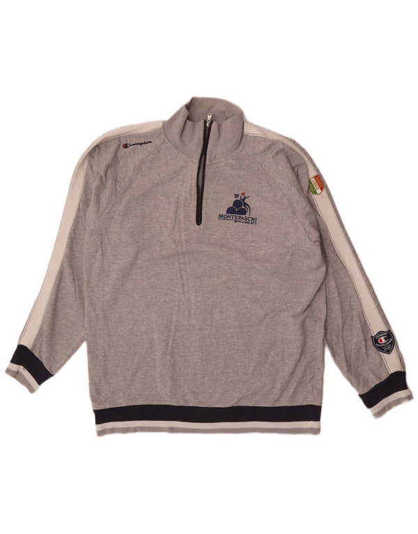 Champion Sweat-shirt graphique à col zippé pour homme 2XL Gris Colorblock