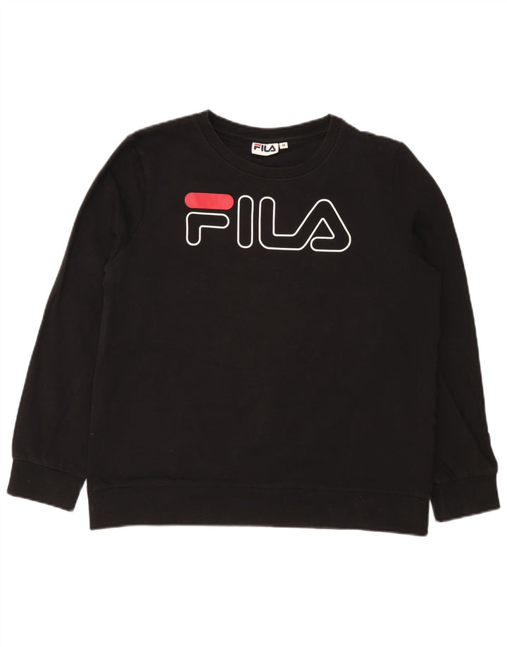 Fila Sweat-shirt graphique pour femme UK 14 Noir moyen