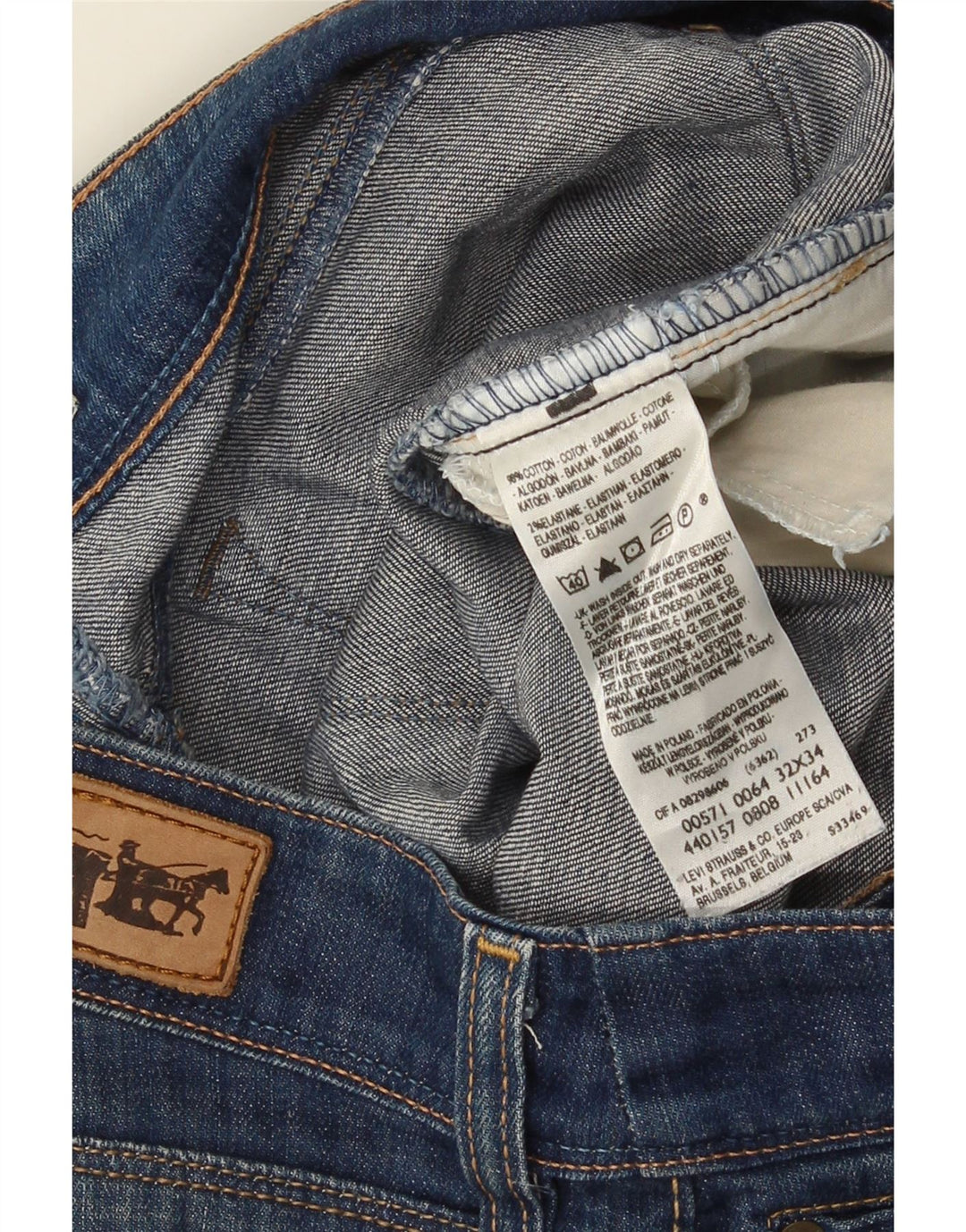 Levi's Jean Slim 571 Femme W32 L34 Bleu Coton