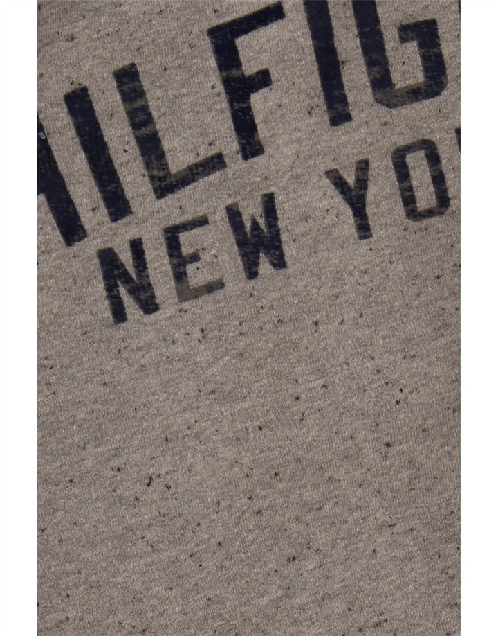 TOMMY HILFIGER Sweat-shirt coupe vintage pour femme UK 16 Large Gris