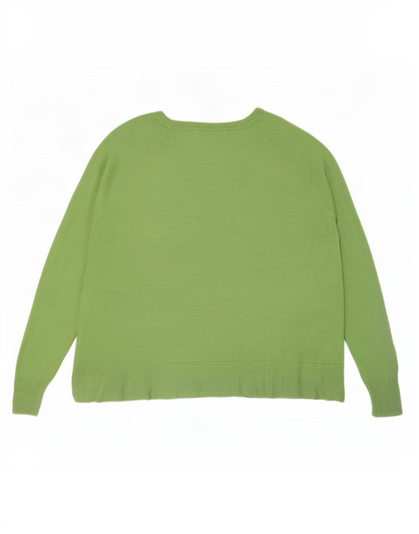 Zara Pull surdimensionné à col bateau pour femme UK 14 Viscose vert moyen
