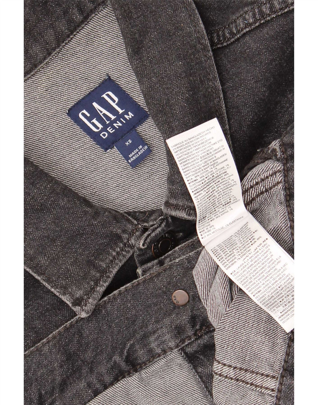 Gap Veste en Jean Homme UK 34 XS Gris Coton