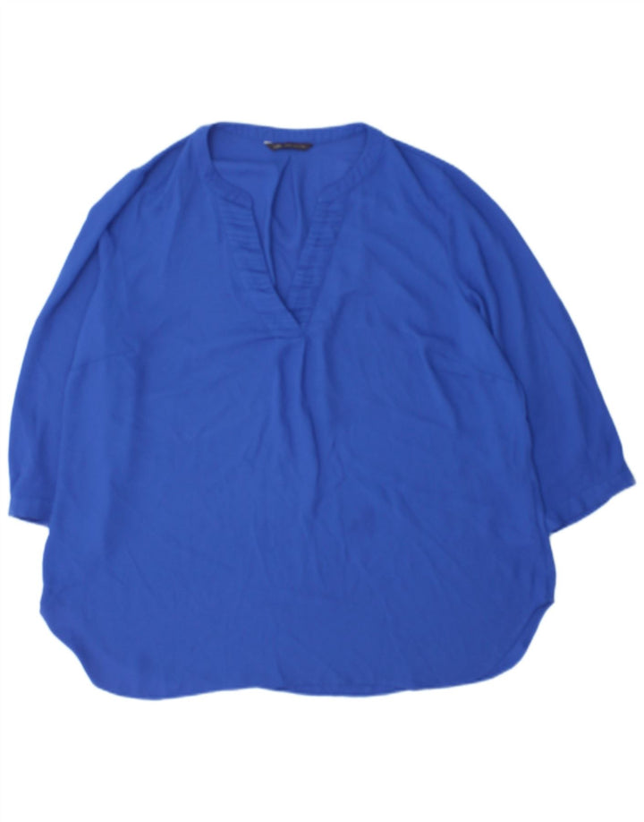Marks & Spencer Chemisier à manches 3/4 pour femme UK 18 XL Bleu Polyester