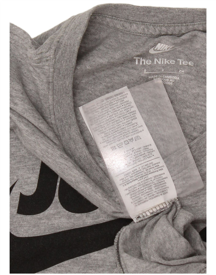 Nike Mens Graphic T-Shirt Top Petit Gris Moucheté Coton