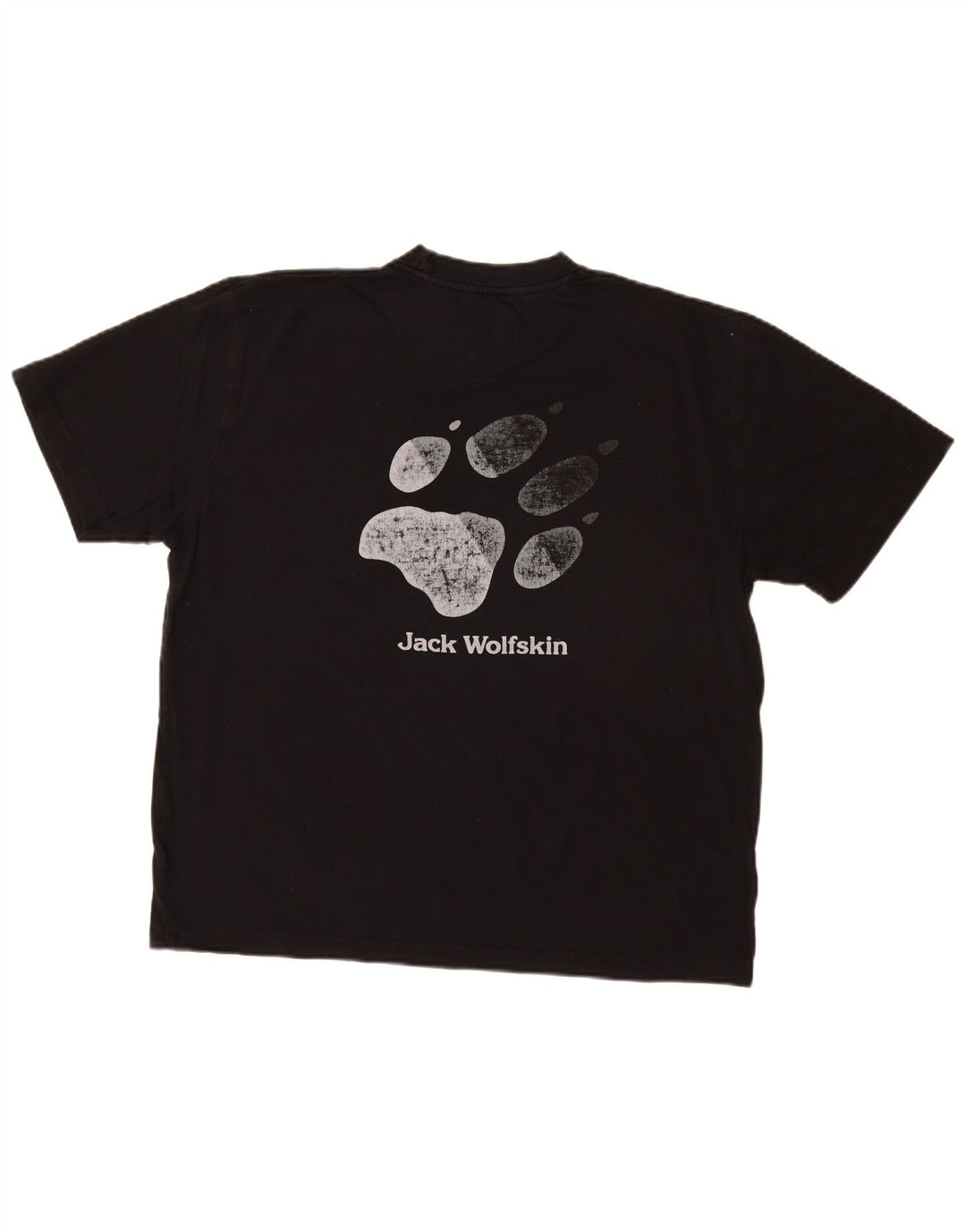JACK WOLFSKIN T-Shirt graphique pour hommes, grand, en coton noir