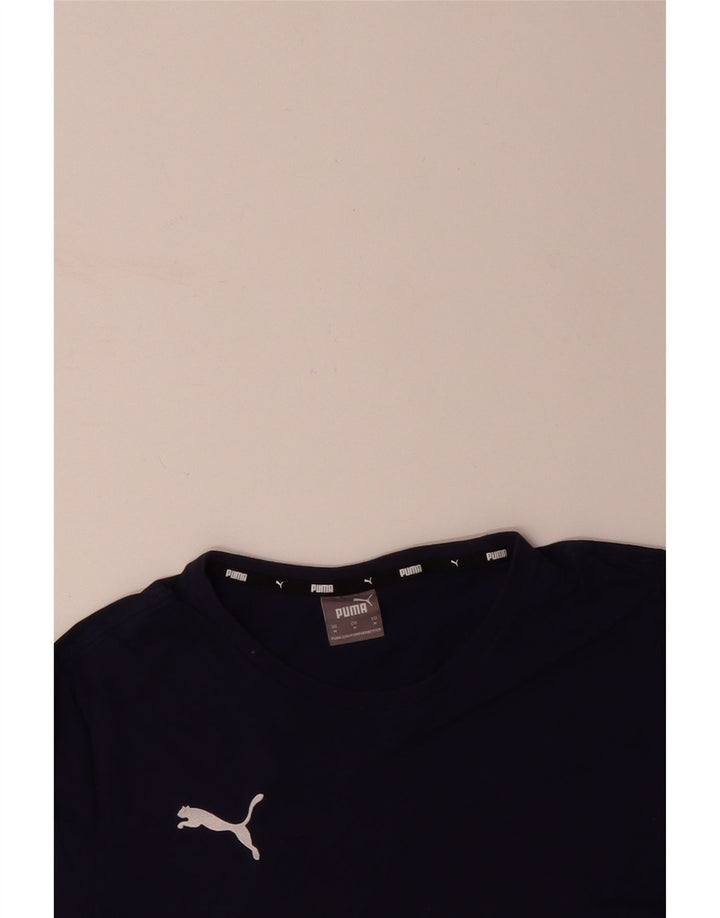 PUMA Mens T-Shirt Top Medium Navy Blue Cotton
