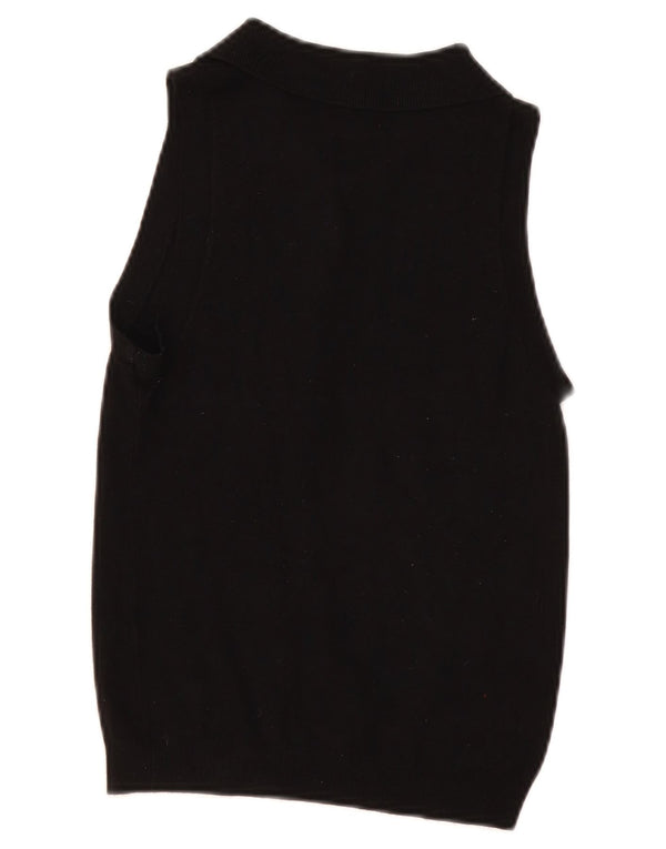 Zara Débardeur à col polo pour femme UK 8 Small Noir
