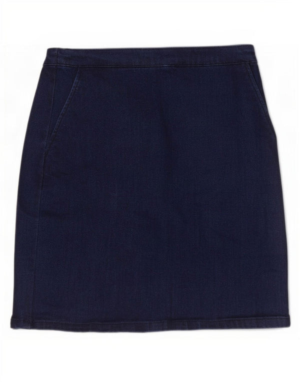 Warehouse Jupe en jean pour femme UK 10 Small W28 Bleu marine Coton
