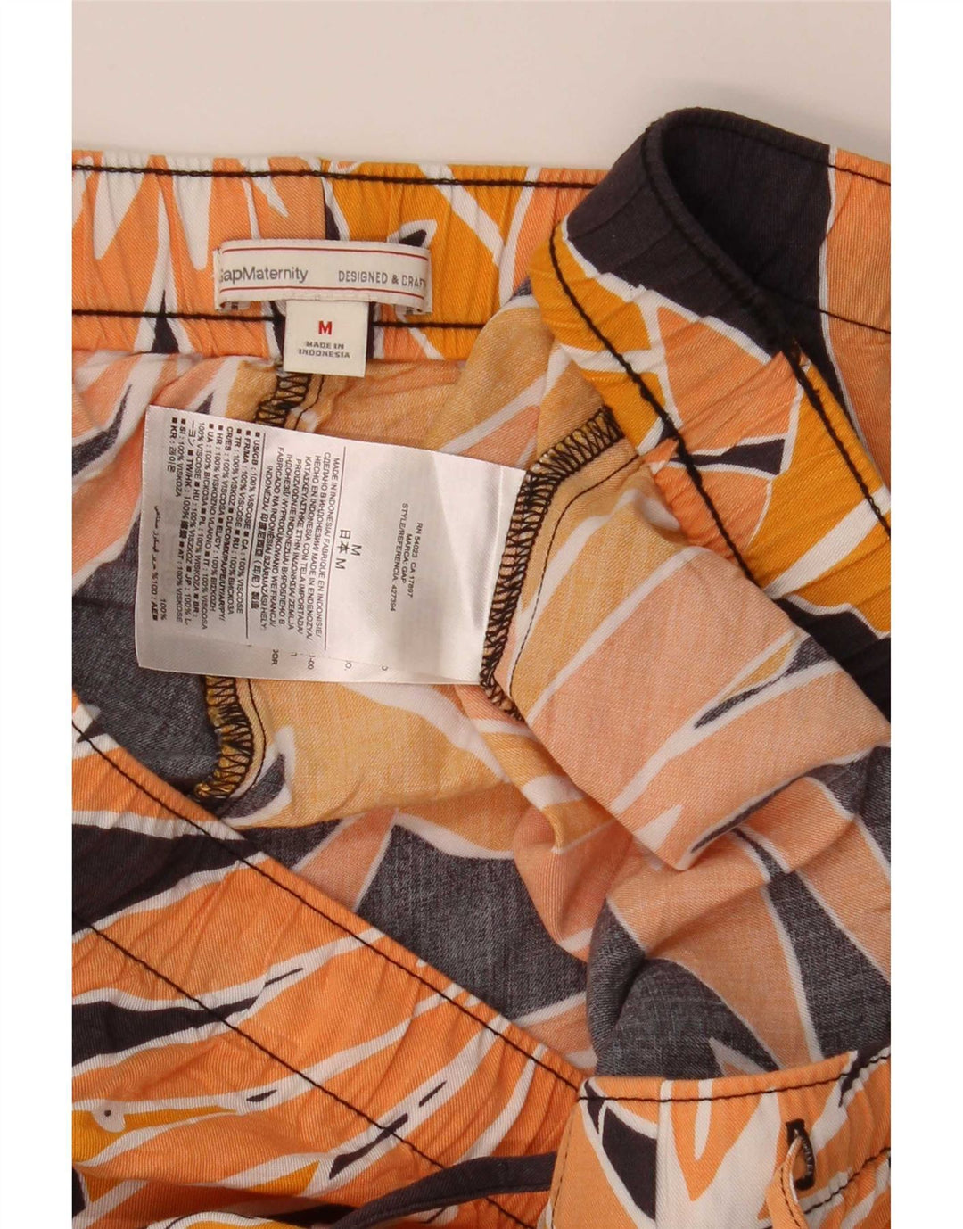 Gap Short de maternité décontracté pour femme Medium W32 Orange Floral Viscose