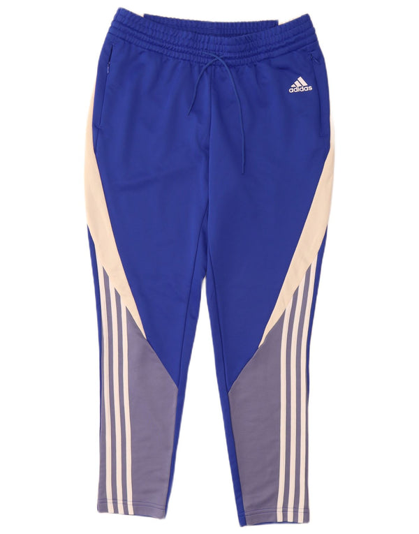 Adidas Pantalon de survêtement pour femme UK 12/14 Bleu moyen Colourblock Polyester