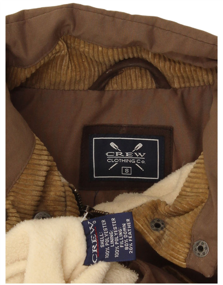 Crew Clothing Gilet rembourré pour femme UK 8 Small Marron Polyester